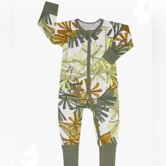 Bonds Wondersuit Fans of Fern Green/Brown Size 3 New With Tags - Picture 1 of 4